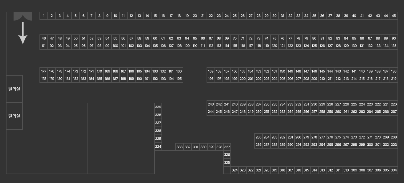 J-프라자 지하 1층 락카 위치